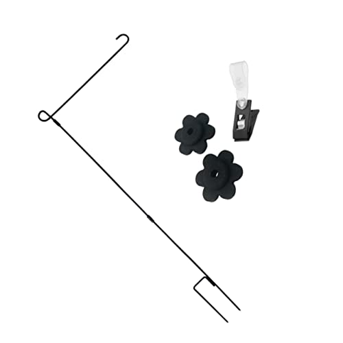 ibasenice Premium Gartenflaggenständer mit und Zwei Blumenstopfen Robuster Fahnenmast für Dekorationen im Garten Vorgarten von ibasenice