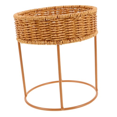 ibasenice Rattan Blumenständer Mini Blumentopfhalter Vielseitiger Pflanzenständer für Wohnzimmer Büro Balkon Dekorativer Pflanzkorb aus Rattan für Indoor Pflanzen von ibasenice