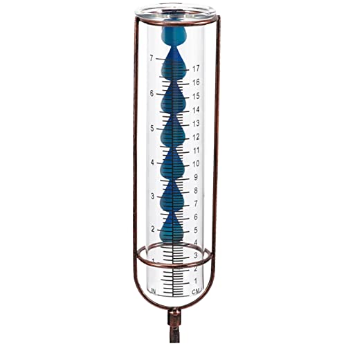 ibasenice Regenmesser Rasenmesser Außenterrasse Draußen Gartenornamente Außenmessgeräte Regenmesser Gartendekor Pfahlmaß Hinterhof Großes Regensammelwerkzeug Glas Hellbraun von ibasenice