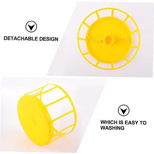 ibasenice Reptilien Wasserschale Futternapf mit Großem Wasserbehälter Abnehmbarer Trinkspender für Schildkröten und Echsen Leicht zu Reinigen Gelb Langlebig und Praktisch von ibasenice