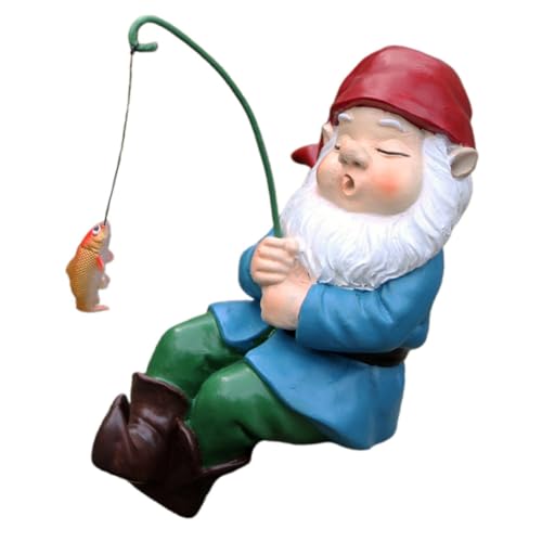 ibasenice Resin Gartenskulptur Angler Design Wetterfeste Gartenfigur Outdoor Deko Miniatur Figur für Haus und Büro Festliche Harzfigur von ibasenice