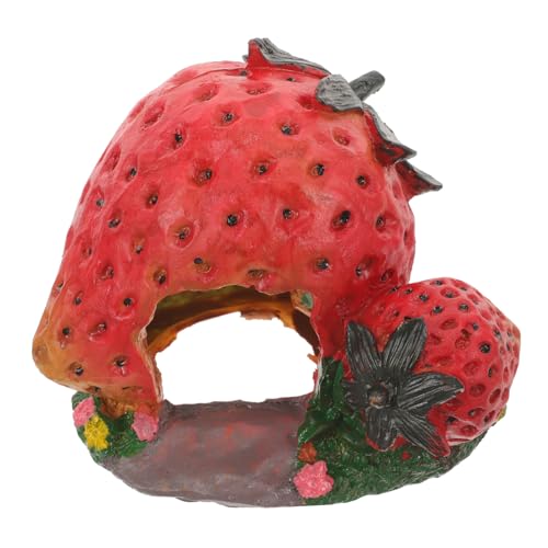 ibasenice Resin Versteck für Reptilien und Schildkröten Langlebiges Aquarium Habitat mit Natürlichem Erdbeer Design Stressreduzierender Unterschlupf für Bartagamen Eidechsen Frösche und ibasenice Resin Versteck für Reptilien und Schildkröten Langlebiges Aquarium Habitat mit Natürlichem Erdbeer Design Stressreduzierender Unterschlupf für Bartagamen Eidechsen Frösche und von ibasenice