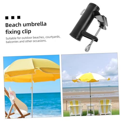 ibasenice Schirmhalter aus Langlebigem Tragbarer Sonnenschirmhalter für Balkon Terrasse Strand Stabiler Parasol Tischclip Windfest und Einfach zu Montieren Schwarz von ibasenice