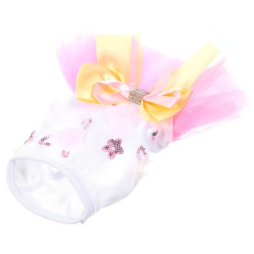 ibasenice Sommerliche Hundebekleidung für Kleine Hunde Atmungsaktives Polyester mit Netzstoff Blumen Pailletten und Spitzen Design Leichter Welpenrock mit Schleife für Partys Hochzeiten und ibasenice Sommerliche Hundebekleidung für Kleine Hunde Atmungsaktives Polyester mit Netzstoff Blumen Pailletten und Spitzen Design Leichter Welpenrock mit Schleife für Partys Hochzeiten und von ibasenice