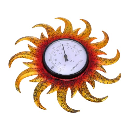 ibasenice Sun Shaped Iron Wall Thermometer Wanduhr Temperaturmesser für Innen und Außen Leicht Ablesbar mit Schwarzer Anzeige Einfach zu Montieren Für Babyzimmer Büro Balkon und Labor ibasenice Sun Shaped Iron Wall Thermometer Wanduhr Temperaturmesser für Innen und Außen Leicht Ablesbar mit Schwarzer Anzeige Einfach zu Montieren Für Babyzimmer Büro Balkon und Labor von ibasenice