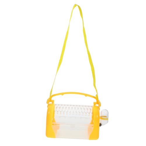 ibasenice Tragbare Hamsterbox mit Wasserflasche und Futternapf Leichter Kunststoff Reisekäfig für Hamster und Kleine Tiere Atmungsaktiv Kompakt für Ausflüge Wandern Reisen und Alltag von ibasenice