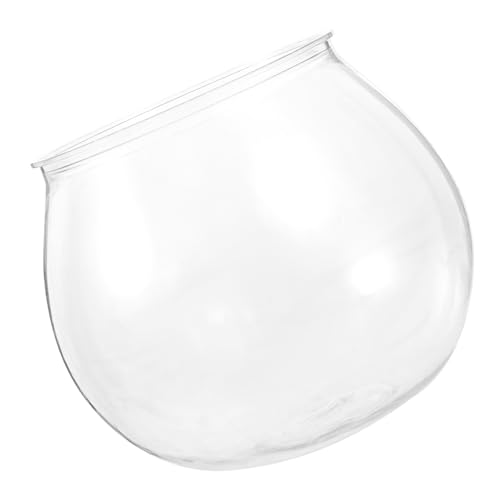 ibasenice Transparenter Runder Mini Aquarium Tank aus Kunststoff Stabiler und Langlebiger Goldfisch Halter für Büro und Wohnzimmer Dekorativer Fischbehälter mit Design von ibasenice