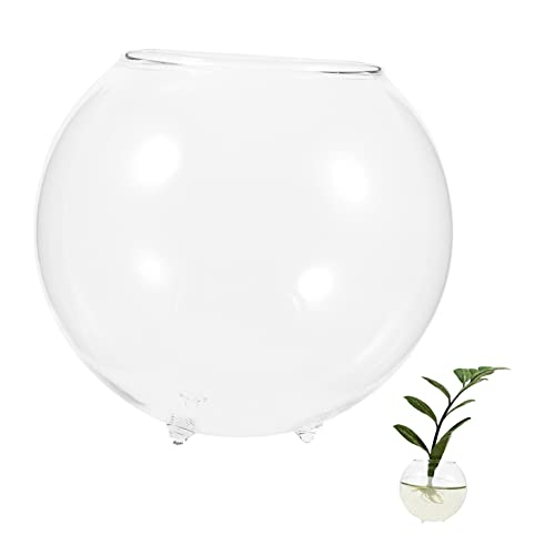 ibasenice Transparentes Multifunktionales Aquariumglas mit Durchmesser Dreibeiniges Design Bruchsicher als Fischschale Pflanzvase und Dekorative Glasschale für Haushalt und Büro von ibasenice