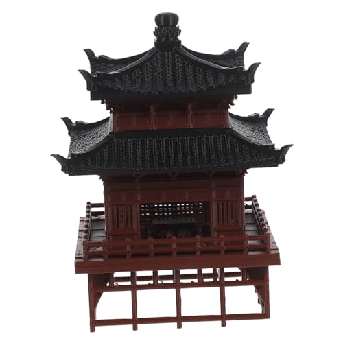 ibasenice Vintage Miniatur Asiatisches Pavillon Modell aus Kunststoff Langlebige Gartendekoration für Bonsai Aquarium und Terrarium Zeitloses Design für Innen Außenbereiche Pflegeleicht und von ibasenice