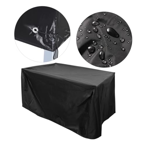 ibasenice Wasserdichte Gartenmöbel Abdeckplane für Tisch und Stühle Strapazierfähige Outdoor Schutzhülle mit Nylonzugband UV beständig Winddicht und Staubdicht Wetterfeste von ibasenice