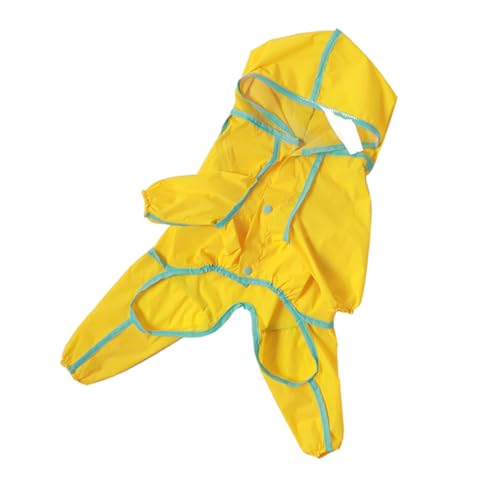 ibasenice Wasserdichter Hunderegenmantel aus Robustem Pu Material mit Atmungsaktiver Kapuze Leicht Verstaubar im Eigenen Fach Wasserabweisend und Bequem für Kleine bis Mittelgroße Hunde von ibasenice