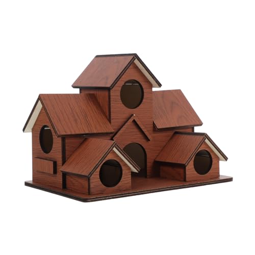 ibasenice Wetterfestes Vogelhaus aus Massivem Holz mit Nistlöchern Rustikale Outdoor Dekoration für Garten und Terrasse Fördert Vogelvielfalt und Natürliche ibasenice Wetterfestes Vogelhaus aus Massivem Holz mit Nistlöchern Rustikale Outdoor Dekoration für Garten und Terrasse Fördert Vogelvielfalt und Natürliche von ibasenice
