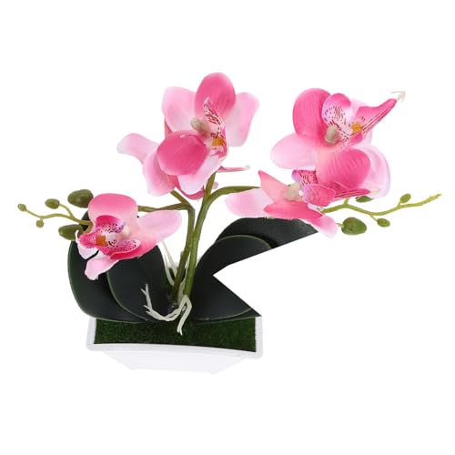 ibasenice kunstpflanze Frühlingsdeko künstliche Phalaenopsis-Orchideen künstlicher Bonsai Mini-Orchideen gefälschte Pflanze im Topf Pflanzendekorationen für Töpfe schmücken Schmuckstücke von ibasenice