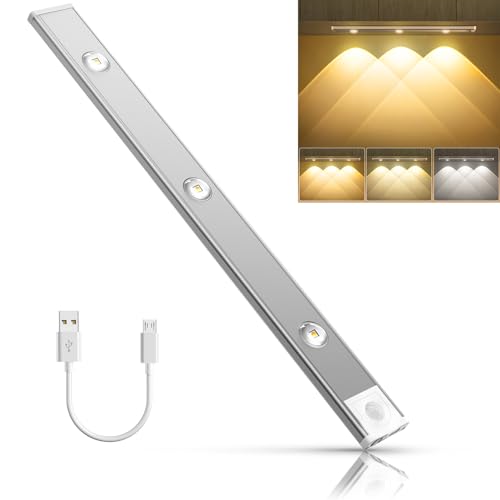 ibaye 40CM LED lichtleiste küche kabellos mit Bewegungssensor LED Sensor Licht 1200 mAh USB Aufladbar unterbauleuchte Küche, Schrankbeleuchtung mit Magnetisch für Küche, Schlafzimmer, Treppe von ibaye