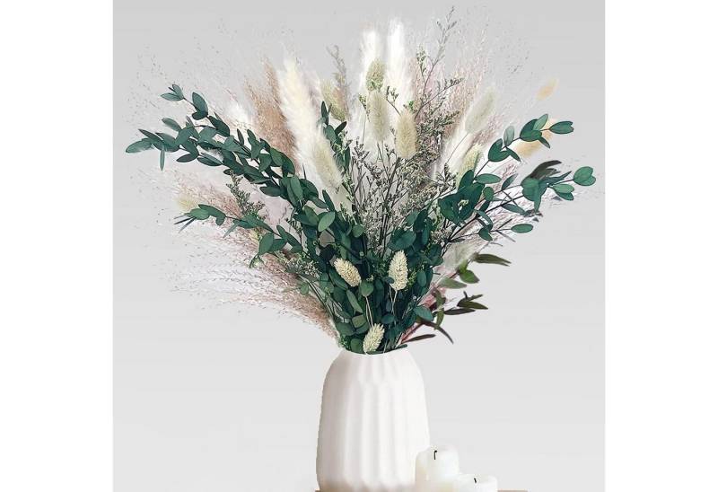 Trockenblume Pampasgras Getrocknet 65 Stück DIY Natürliche Trockenblumen Deko, ibettertec, Getrocknete Blumen für Hochzeit Boho Deko Wohnzimmer Hochzeit von ibettertec