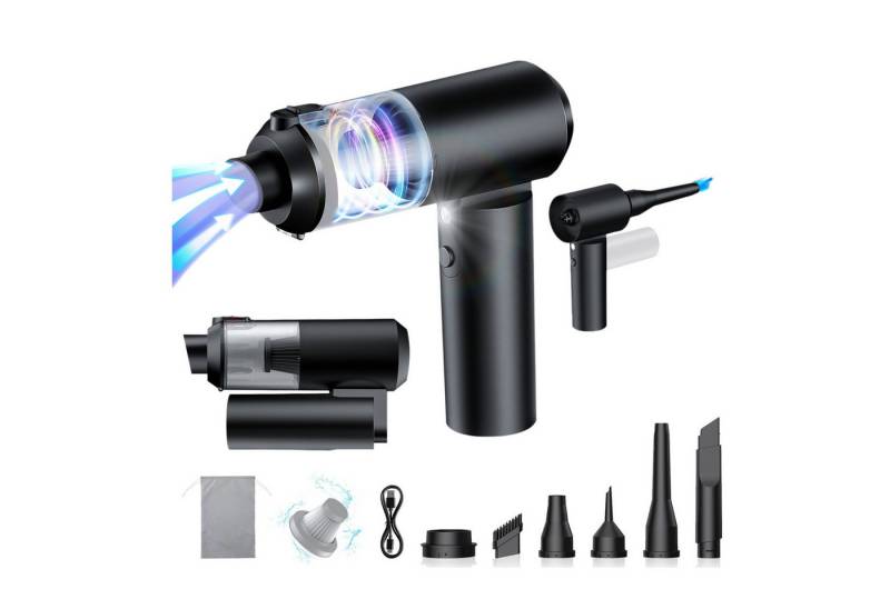 ibettertec Akku-Hand-und Stielstaubsauger Tragbarer Reiniger Multifunktions-Mini-Staubsauger Auto-Staubsauger, Car Mini Tragbarer Akku-Staubsauger, Der bürstenlose Motor (BLDC) ist mit LED-Beleuchtung ausgestattet von ibettertec