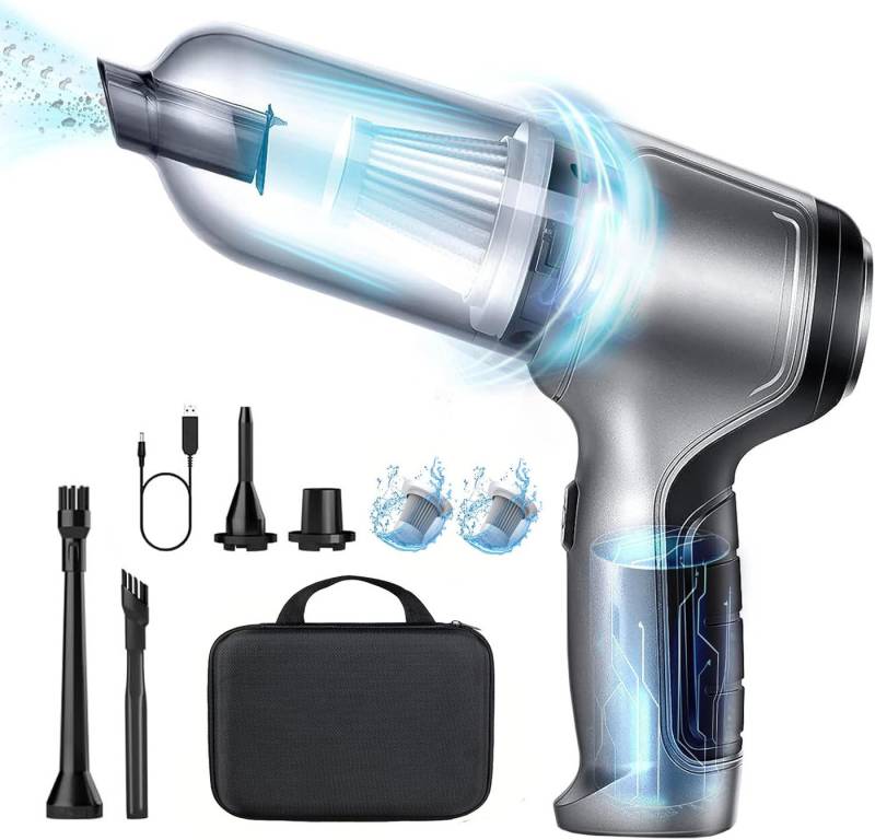 ibettertec Akku-Handstaubsauger Akku-Handstaubsauger, 3 in 1 Auto-Staubsauger, 120 W, 12000PA Handstaubsauger Kabellos, Auto Elektrische Staubgebläse Stark von ibettertec