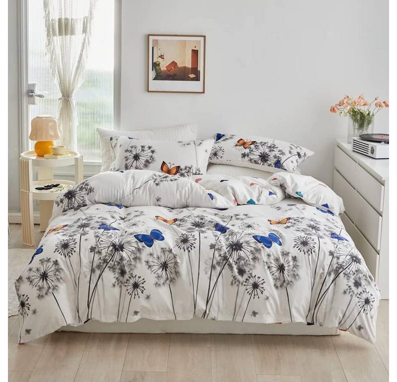 ibettertec Bettwäsche Bettwäsche 135x200cm,200x200cm,Blätter Blumen Pflanzen Muster, Für Allergiker geeignet mit Kissenbezüge 80x80cm und Reißverschluss ibettertec Bettwäsche Bettwäsche 135x200cm,200x200cm,Blätter Blumen Pflanzen Muster, Für Allergiker geeignet mit Kissenbezüge 80x80cm und Reißverschluss von ibettertec