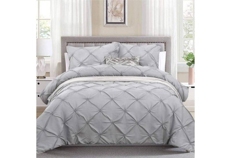 ibettertec Bettwäsche Bettwäsche Pinch Pleat Bettbezug Set 135x200 cm, Pintuck Plisseefalten Bettwäsche set mit Kissenbezug 80x80cm von ibettertec