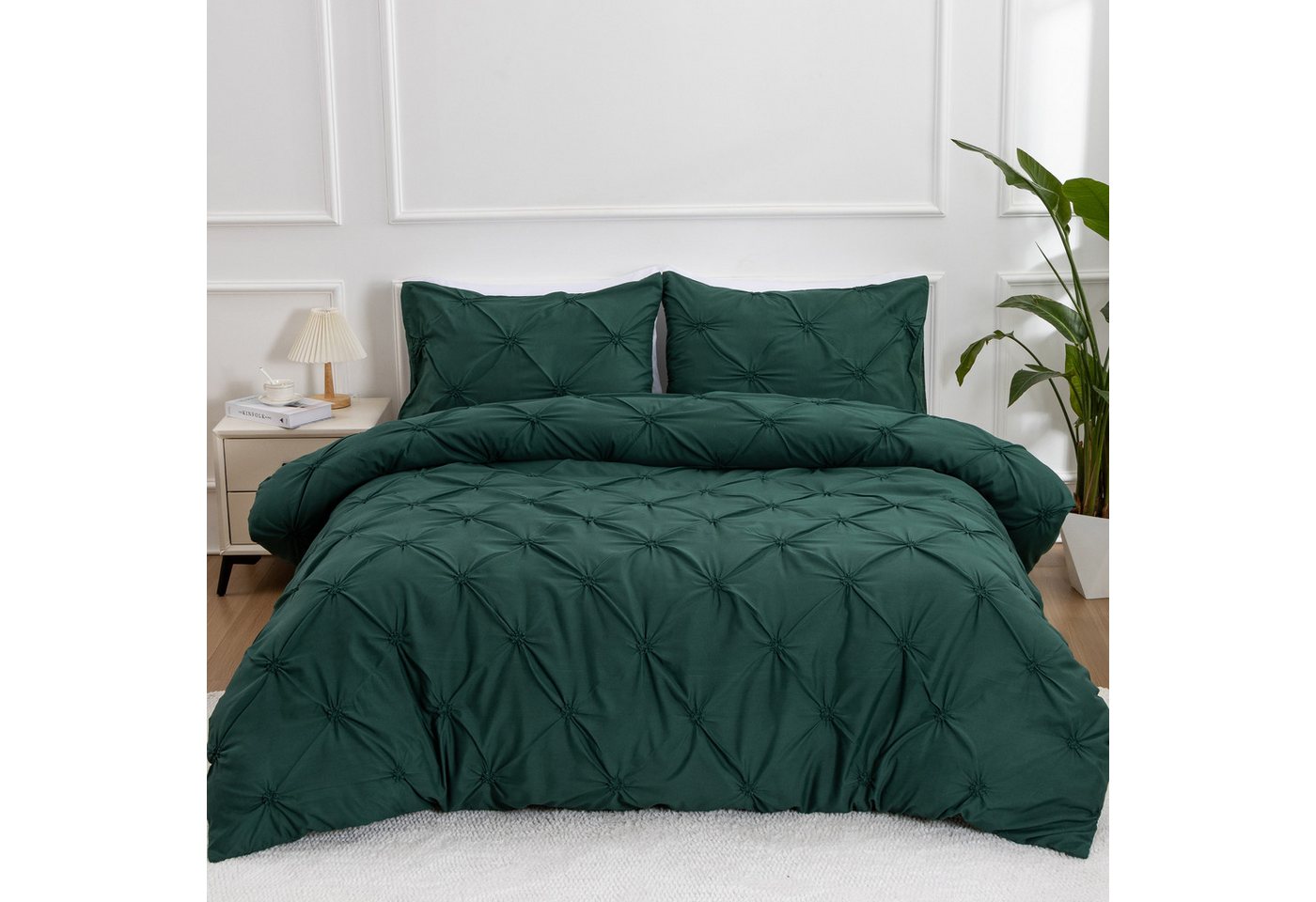 ibettertec Bettwäsche Bettwäsche Pinch Pleat Bettbezug Set 135x200 cm,200x200cm, Pintuck Plisseefalten Bettbezüge mit Kissenbezug 80x80cm ibettertec Bettwäsche Bettwäsche Pinch Pleat Bettbezug Set 135x200 cm,200x200cm, Pintuck Plisseefalten Bettbezüge mit Kissenbezug 80x80cm von ibettertec