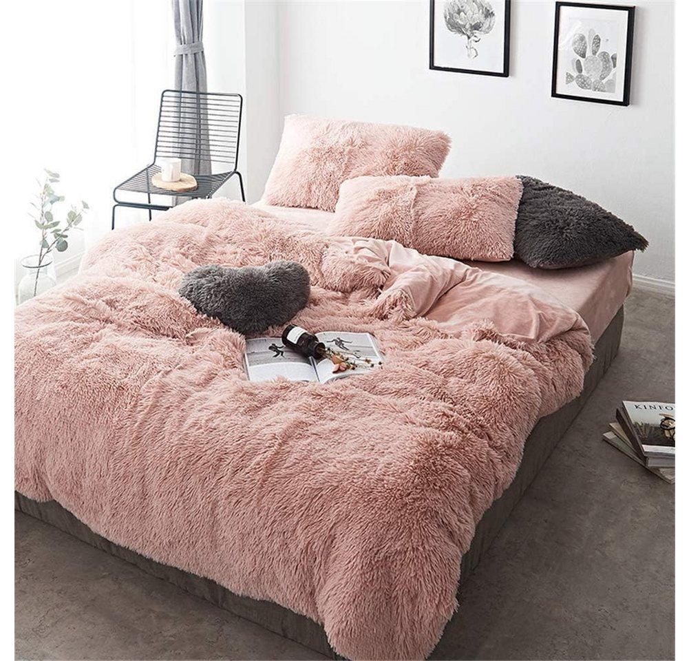 ibettertec Bettwäsche Plüsch Bettwäsche 135x200cm,200x200cm,Extra flauschige Felloptik, Flanell Biber Bettbezug mit Kissenbezug 80x80cm und Reißverschluss ibettertec Bettwäsche Plüsch Bettwäsche 135x200cm,200x200cm,Extra flauschige Felloptik, Flanell Biber Bettbezug mit Kissenbezug 80x80cm und Reißverschluss von ibettertec