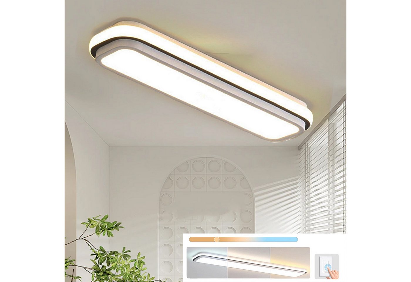 ibettertec Deckenleuchten LED Deckenleuchte 17W Deckenlampe Licht Wohnzimmerlampe, Ø40 cm,1700lm,Dimmen in drei Farben,LED fest integriert, weißes Licht, warmes Licht, neutrales Licht, Modern Rechteckige Deckenlampen für Badezimme, Küche,Schlafzimmer ibettertec Deckenleuchten LED Deckenleuchte 17W Deckenlampe Licht Wohnzimmerlampe, Ø40 cm,1700lm,Dimmen in drei Farben,LED fest integriert, weißes Licht, warmes Licht, neutrales Licht, Modern Rechteckige Deckenlampen für Badezimme, Küche,Schlafzimmer von ibettertec