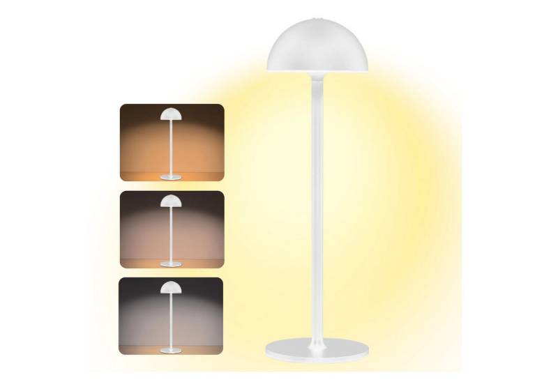 ibettertec Nachttischlampe Tischlampe Kabellos Dimmbare Warmweiß 3000K Weiß, Led tischlampe akku wasserdicht, Led Tischlampe Outdoor IP54, für Haus und Garten Esstisch Schlafzimmer Arbeitszimmer Balkon Hotel von ibettertec