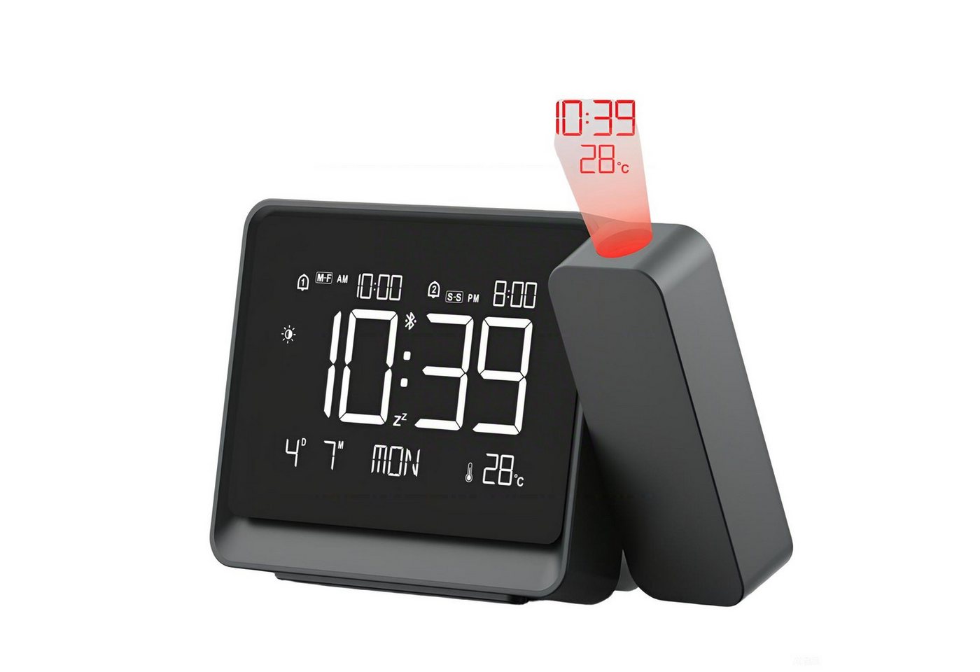 ibettertec Projektionswecker Digital Wecker,Elektronische Uhr mit LED,Nachtlicht,Snooze mit Temperaturanzeige,Datum und Wochentag,180° drehbarem Projektor ibettertec Projektionswecker Digital Wecker,Elektronische Uhr mit LED,Nachtlicht,Snooze mit Temperaturanzeige,Datum und Wochentag,180° drehbarem Projektor von ibettertec