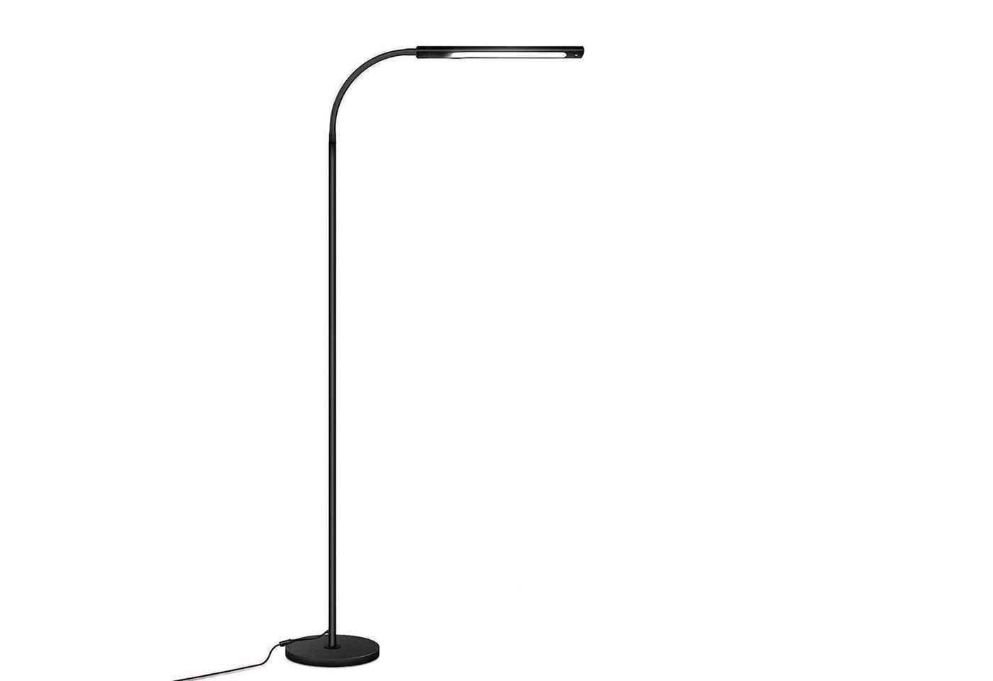 ibettertec Stehlampe LED Stehlampe dimmbar Wohnzimmer Leselampe schwarz Standleuchte, 12W3000K-6500K, mit Memoryfunktion Flexibler Schwanenhals Arbeitslampe fur Schlafzimmer Büro von ibettertec