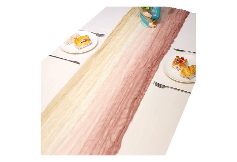 ibettertec Tischläufer 90x300cm,Seihtuch Tischläufer,Käsetuch Tischläufer outdoor (Hochzeit Tischdecke Boho Cheesecloth Tischläufer, Boho Gaze Käsetuch Tischläufer Rustikaler Durchsichtiger Läufer), Geeignet für Hochzeitsdekoration, Geburtstagsfeiern von ibettertec