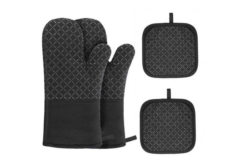 ibettertec Topfhandschuhe Ofenhandschuhe Topflappen 4er Set, 260℃ Hitzebeständige Topfhandschuhe von ibettertec
