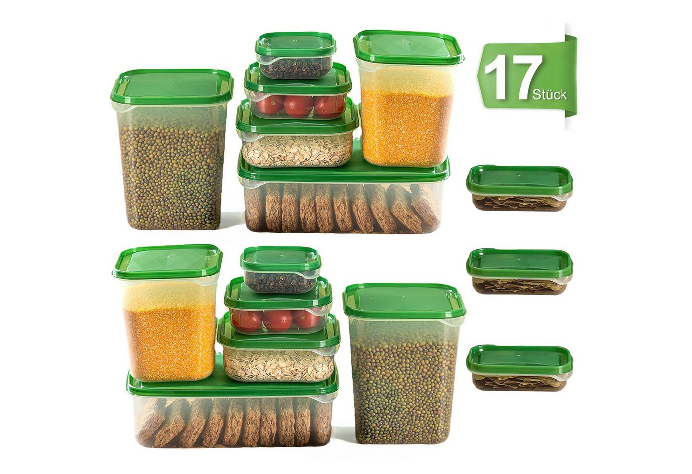ibettertec Vorratsdose Vorratsdosen mit Deckel Luftdicht - 17er Vorratsbehälter Set, (Aufbewahrungsbox Küche Aufbewahrung & Organisation, BPA Frei, Küchen Organizer, Vorratsdosen für alle trockenen Lebensmittel) ibettertec Vorratsdose Vorratsdosen mit Deckel Luftdicht - 17er Vorratsbehälter Set, (Aufbewahrungsbox Küche Aufbewahrung & Organisation, BPA Frei, Küchen Organizer, Vorratsdosen für alle trockenen Lebensmittel) von ibettertec