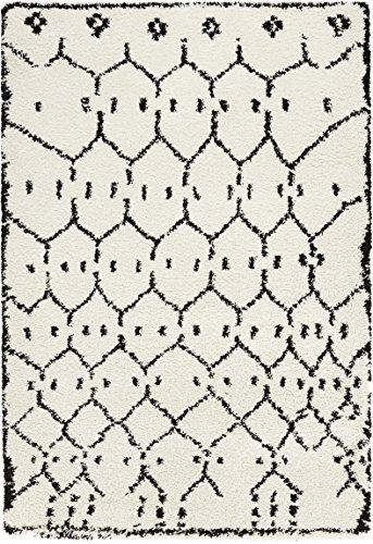 Mint Rugs Hochflor Teppich Frame Creme Schwarz, 200x290 cm von Mint Rugs