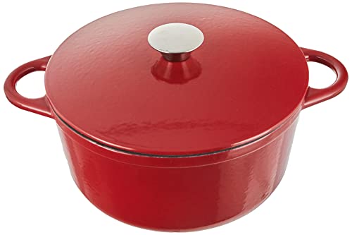 Ibili Kasserolle rund mit Deckel 24x11,5 cm in rot, Gusseisen, 24 cm, 2-Einheiten von IBILI