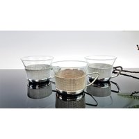 3 Teegläser/ Teetassen 50-Er/ 60-Er Jahre Tee Set Mid Century Teegeschirr Boho Vintage von ibkas