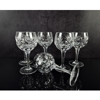 6 Edle Weingläser Aus Kristallglas Vintage 70-Er Jahre Bleikristall Mid Century Fest Gläser von ibkas