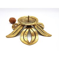 Messing Kerzenständer Gilde Kerzenleuchter Mid Century Brutalismus von ibkas
