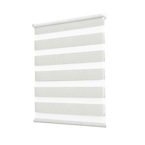 Doppelrollo Klemmfix ohne Bohren - 80 x 140 cm,Natur lichtdurchlässig & Blickdicht - Duo Klemmrollos für Fenster ohne Bohren - Stoffbreite 76 cm von ibobu