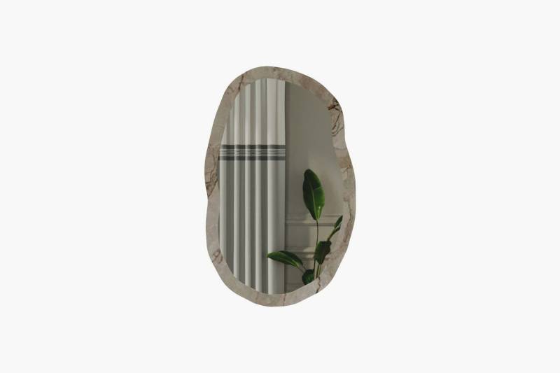 ibonto Dekospiegel Wandspiegel Asymmetrische Eleganza Marmoroptik Modern von ibonto