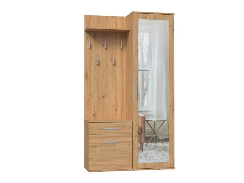 ibonto Garderobenschrank Multifunktionales Garderobenset: Schuhschrank mit Spiegel von ibonto