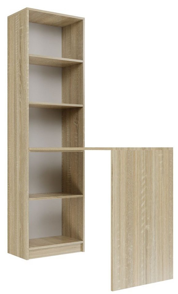 ibonto Regal-Schreibtisch L-Förmiger Eckschreibtisch mit Bücherregal Ideal für Homeoffice von ibonto