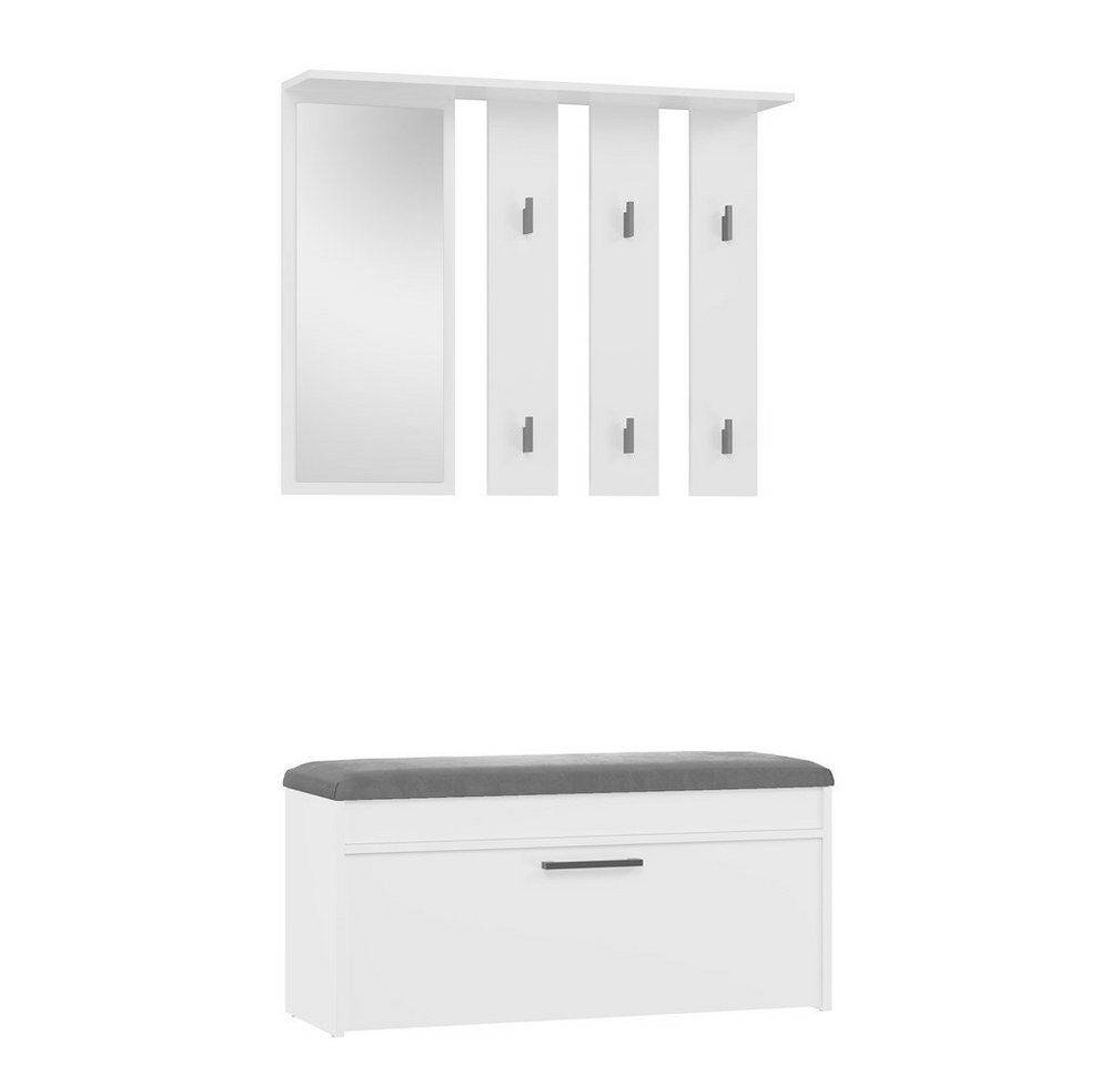 ibonto Wandgarderobe Garderobenset mit Schuhschrank, Sitzbank & Spiegel Flurmöbel ibonto Wandgarderobe Garderobenset mit Schuhschrank, Sitzbank & Spiegel Flurmöbel von ibonto