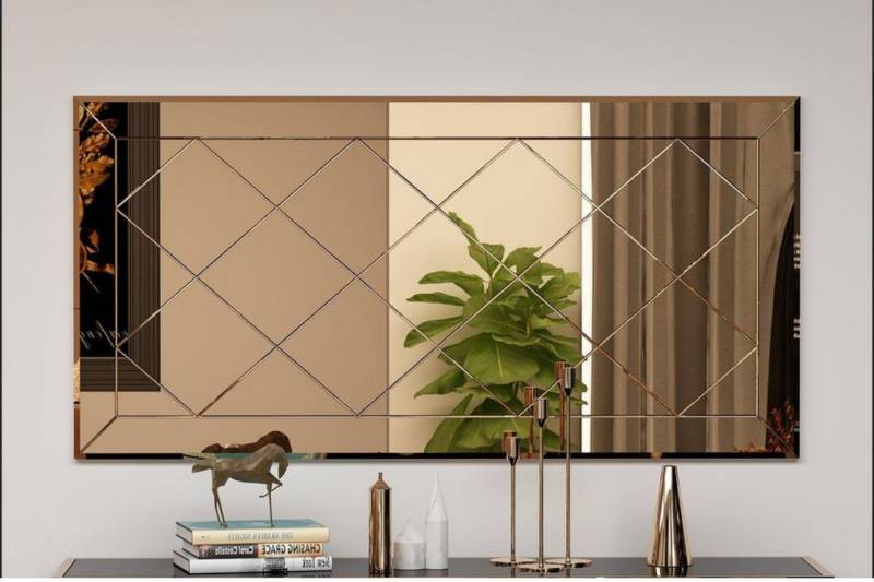 ibonto Wandspiegel Design Spiegel rechteckig Dekospiegel modern für Wohnzimmer & Flur (1-St) von ibonto