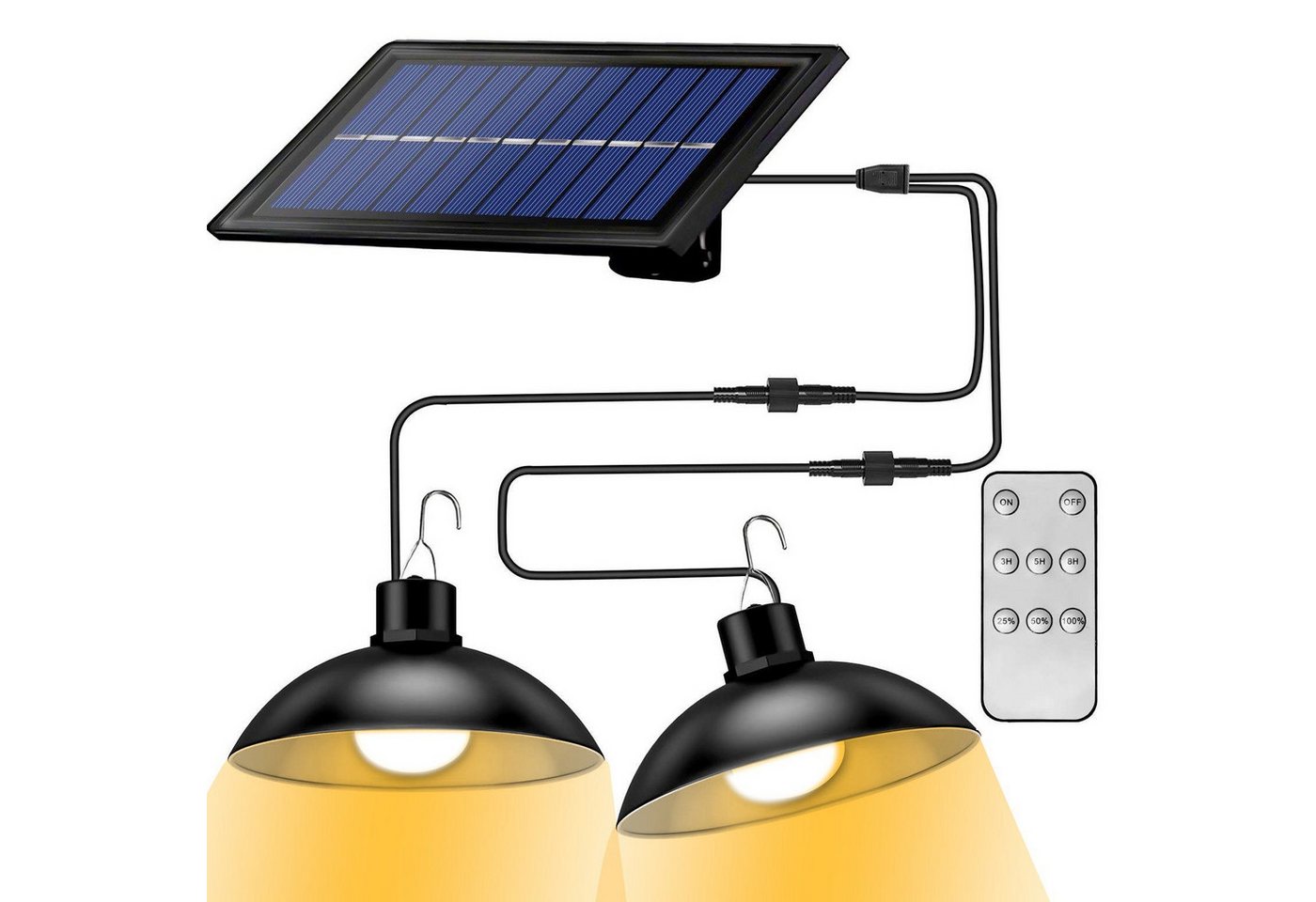 iceagle LED Außen-Deckenleuchte Solar Pendelleuchte, Solar-Hängelampe Fernbedienung IP65 Wasserdicht, Kaltweiß von iceagle