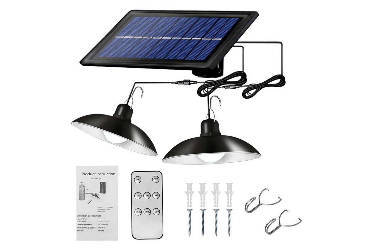 iceagle LED Außen-Deckenleuchte Solar Pendelleuchte, Solar-Hängelampe mit Fernbedienung von iceagle