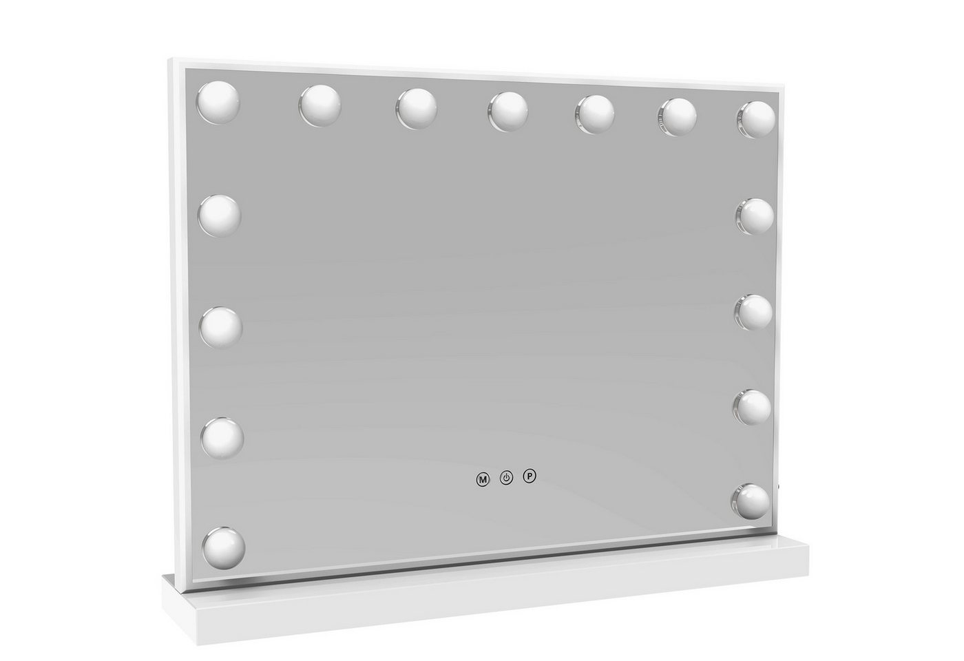 iceagle Schminkspiegel Hollywood Spiegel mit Beleuchtung 15 LED (Kosmetikspiegel Tabletop mit Typ C und USB Ladeanschluss,Touchscreen-Steuerung, Dimmer Leuchten 3 Lichtmodus Schminkspiegel mit Beleuchtung, 58x46cm), mit 10-facher Vergrößerung Spiegel für Schlafzimmer, Kosmetikstudio von iceagle