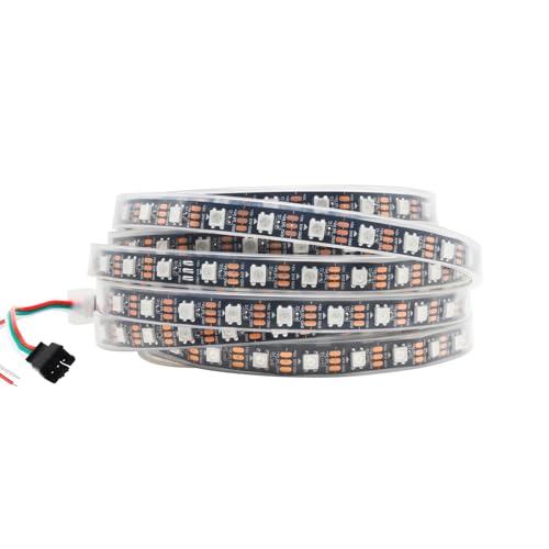 5M WS2812B LED-Streifen 5V 60LEDs/m - 300 Pixel, individuell adressierbare RGB IC 5050SMD LEDs - flexibles schwarzes PCB IP67 - Traumfarbe für DIY-Farbwechselprojekt. von icever