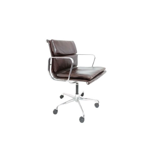 Vintage drehbarer Bürostuhl aus Leder von Charles und Ray Eames, icf von icf