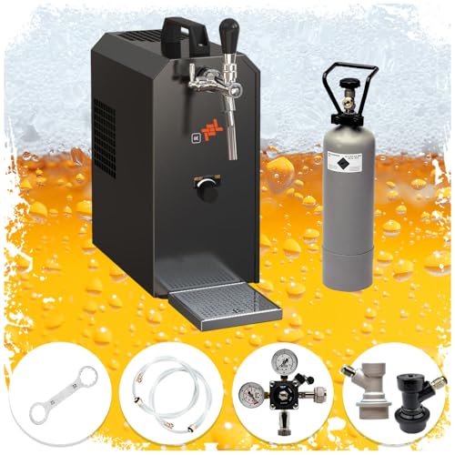 Komplett Set - Zapfanlage, Bierzapfanlage Jet 30 Bierkoffer, Durchlaufkühler 1-leitig Trockenkühler, bis zu 35 Liter/h, Zapfkopf:NC Adapter von ich-zapfe