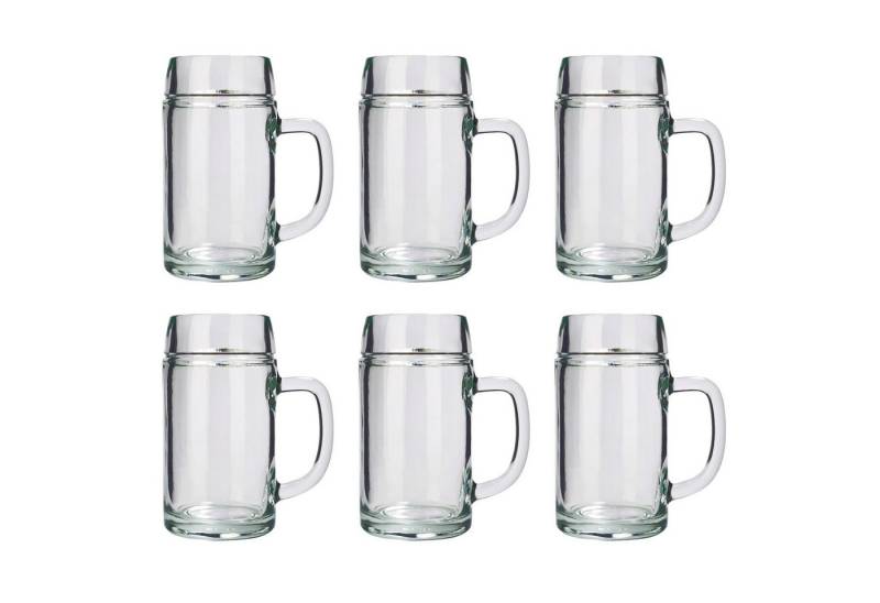 ich-zapfe Bierglas Bierglas, Bierkrug, Maßkrug, Bierseidel 6er Set Biergläser, Styria -, 1 Liter von ich-zapfe
